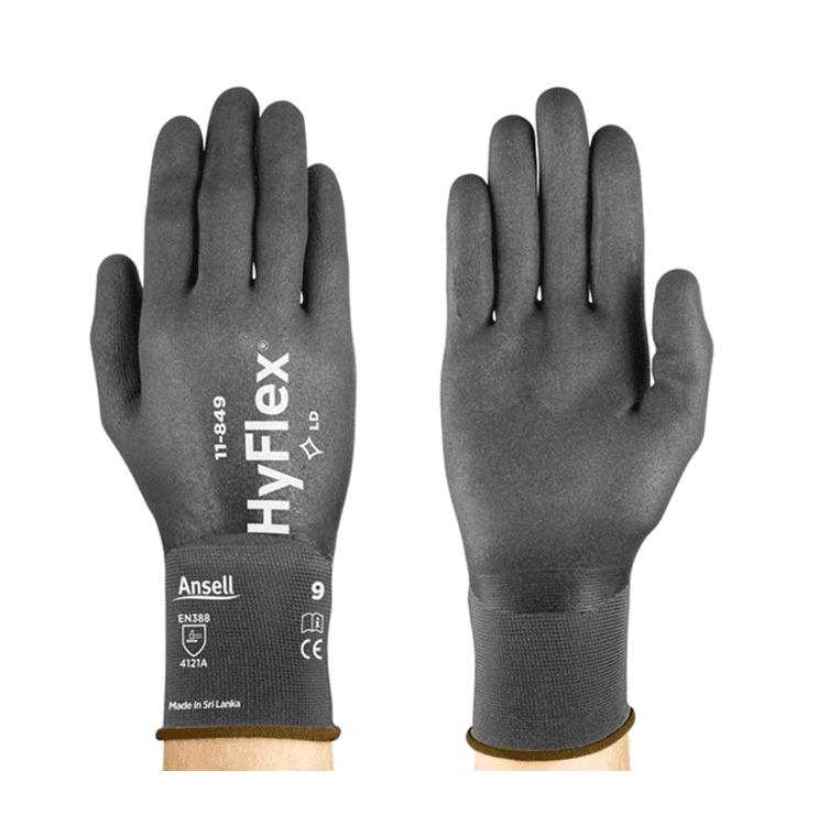 Ansell Ansell HyFlex 11-849 Nitrile-Dipped Industrial Grip Gloves