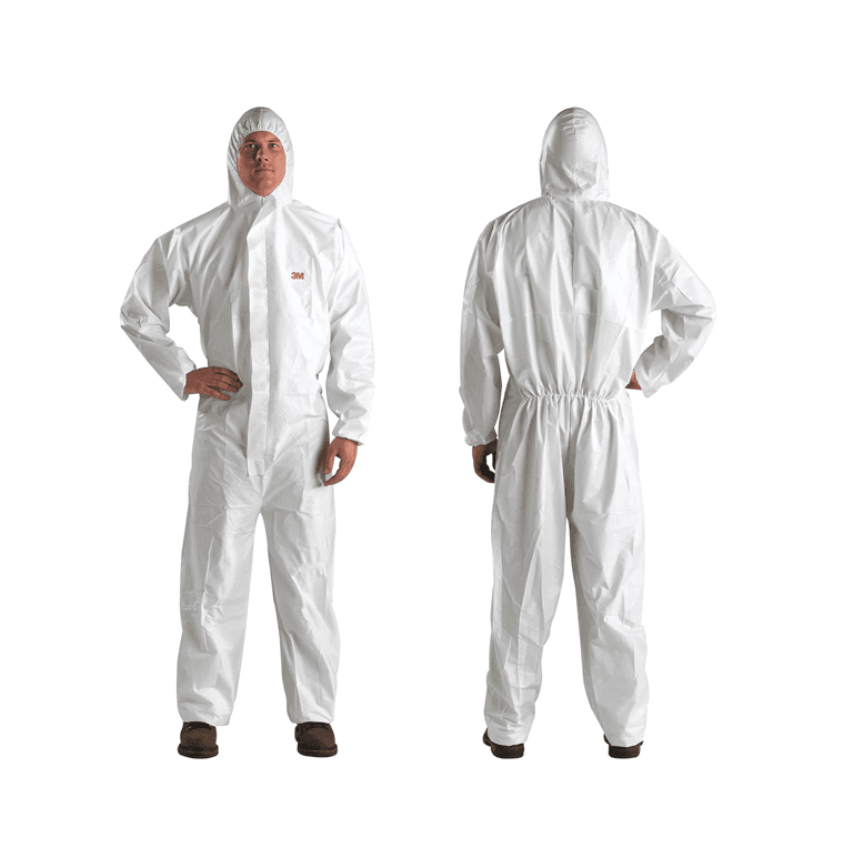 3M 3M Protective Coverall 4515 – Type 5/6 Breathable SMS Protection against Hazardous Dust and Liquid Splashes, Lightweight White Worksuit