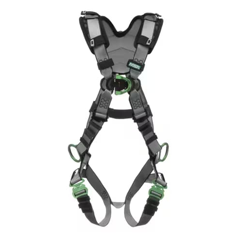 MSA Safety MSA V-FIT Harness, Standard, Back D-Ring, Quick-Connect Leg Straps, Shoulder Padding
