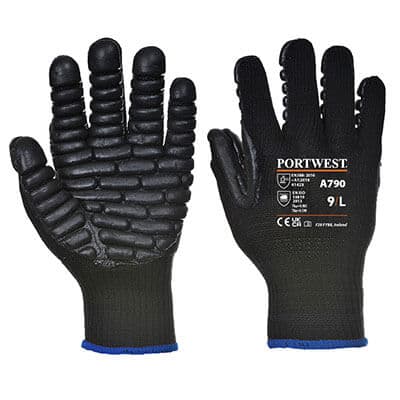 Portwest Portwest A790 – Anti-Vibration 10 Rubber Chloroprene Glove Black