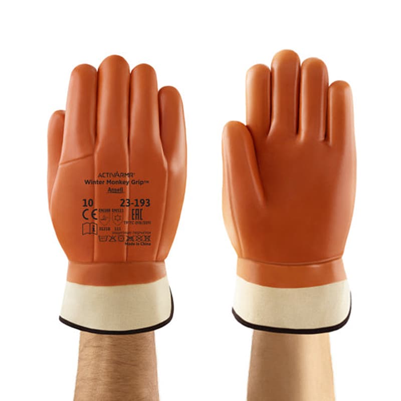 Ansell Ansell 23-193 Winter Monkey Grip Thermal-Lined Vinyl-Dipped Work Gloves