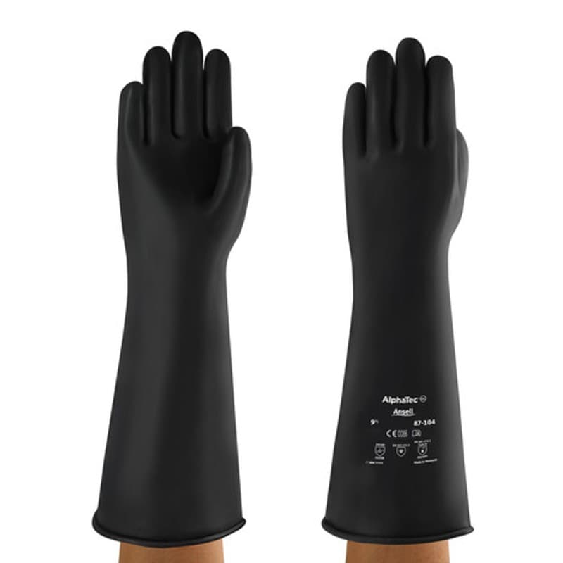 Ansell Ansell AlphaTec 87-104 Chemical-Resistant Latex Gauntlet Gloves