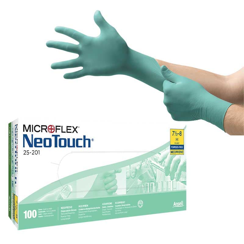 Ansell Ansell NeoTouch 25-201 Green Disposable Neoprene Gloves