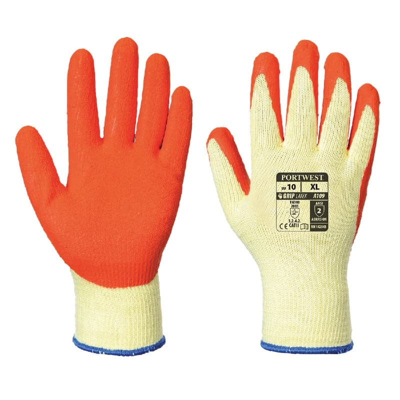 Portwest Portwest A109 Latex Coated Orange Grip Gloves