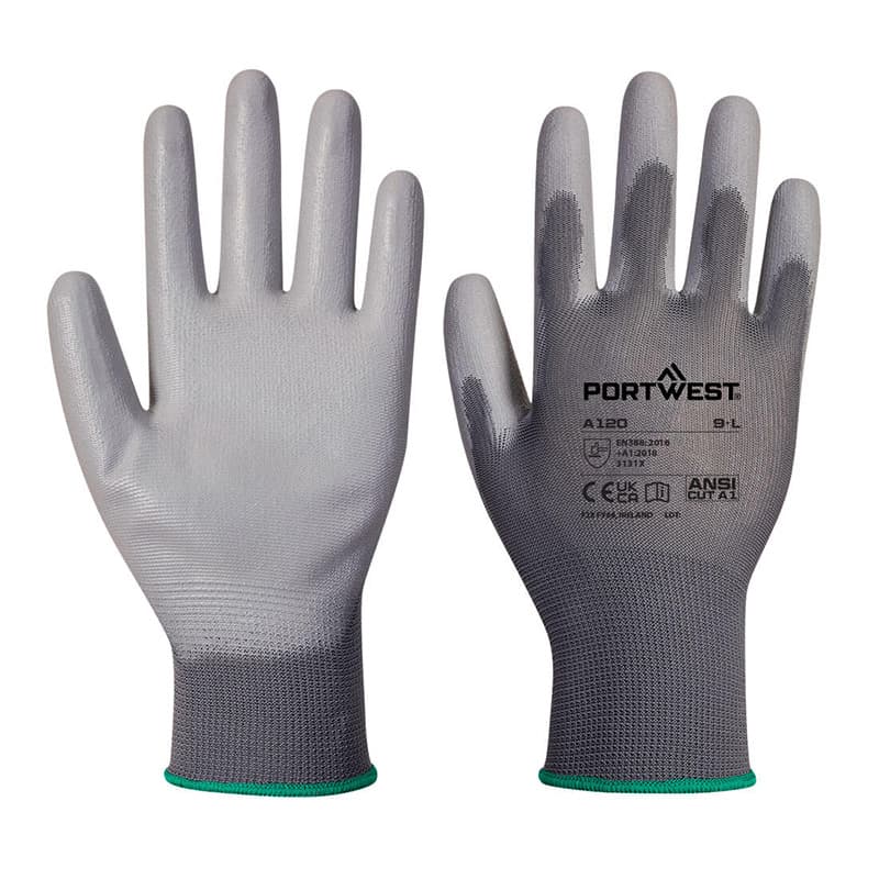 Portwest Portwest A120 Grey PU Palm Gloves