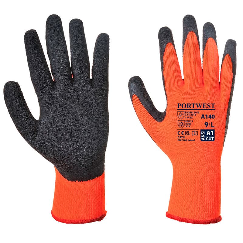 Portwest Portwest A140 Thermal Grip Orange and Black Gloves