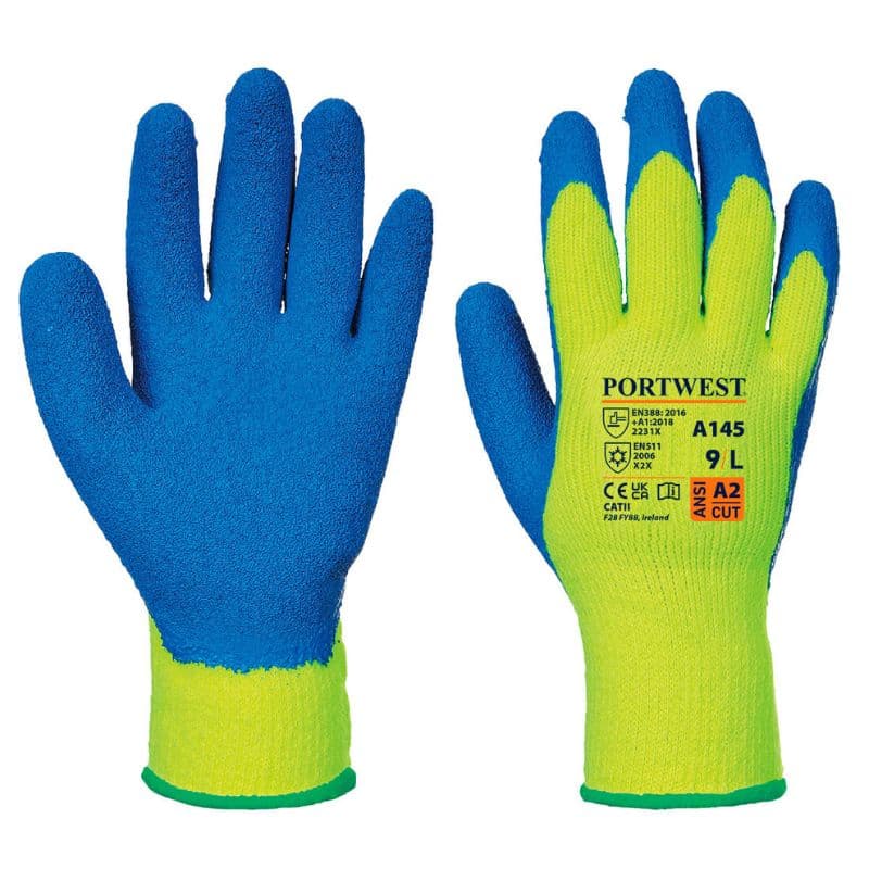 Portwest Portwest A145 Thermal Gloves With Grip (Yellow/Blue)