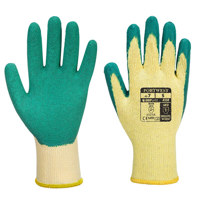 Portwest Portwest A150 Green Latex Grip Gloves