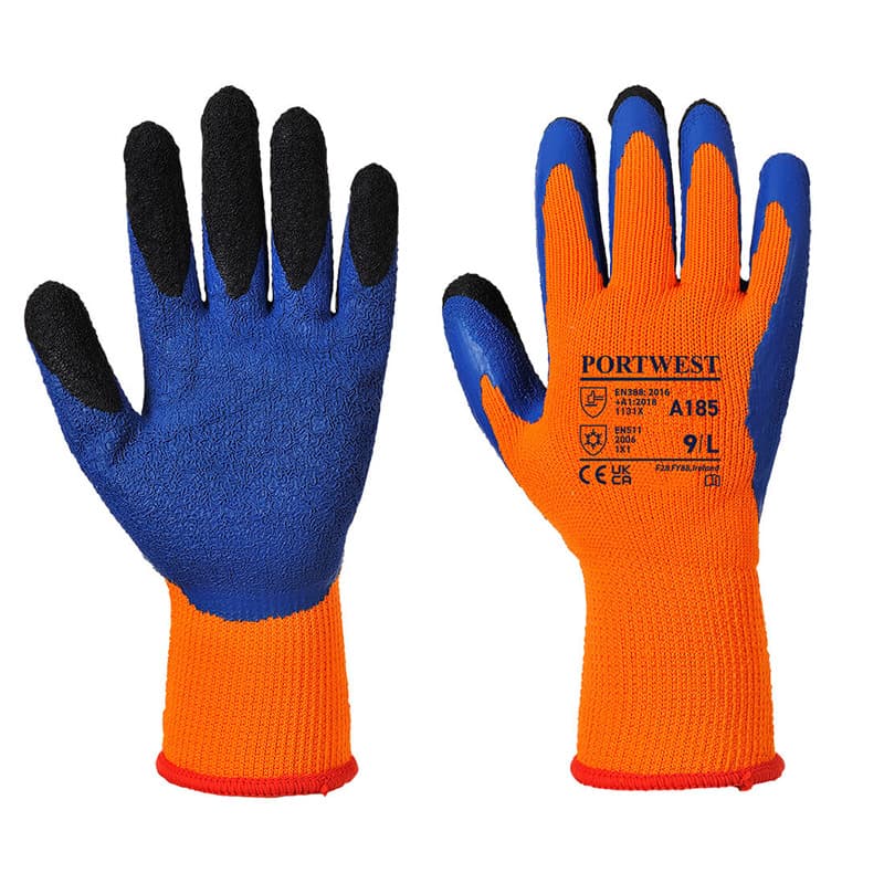 Portwest Portwest A185 Thermal Latex Orange and Blue Gloves