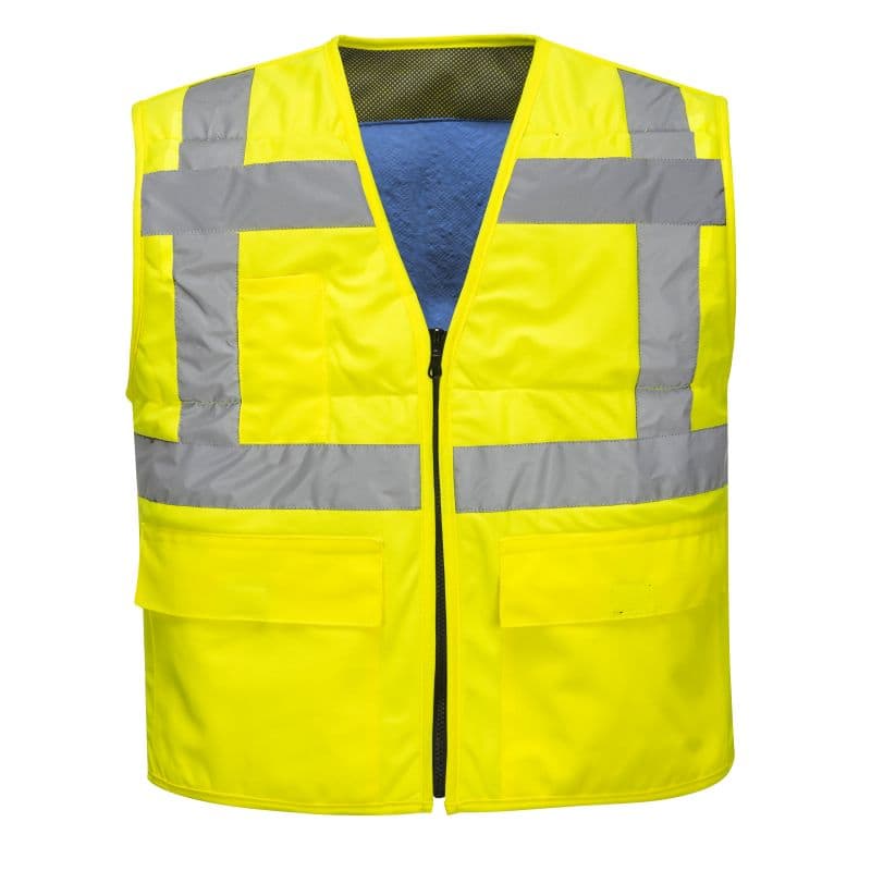 Portwest Portwest CV02 Hi-Vis Yellow Cooling Work Vest with Pockets