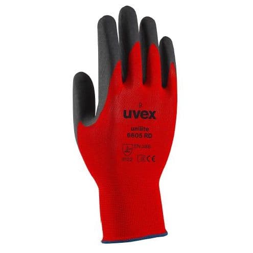 Uvex Uvex Unilite Foam RD Red Nitrile-Coated Gloves 6605