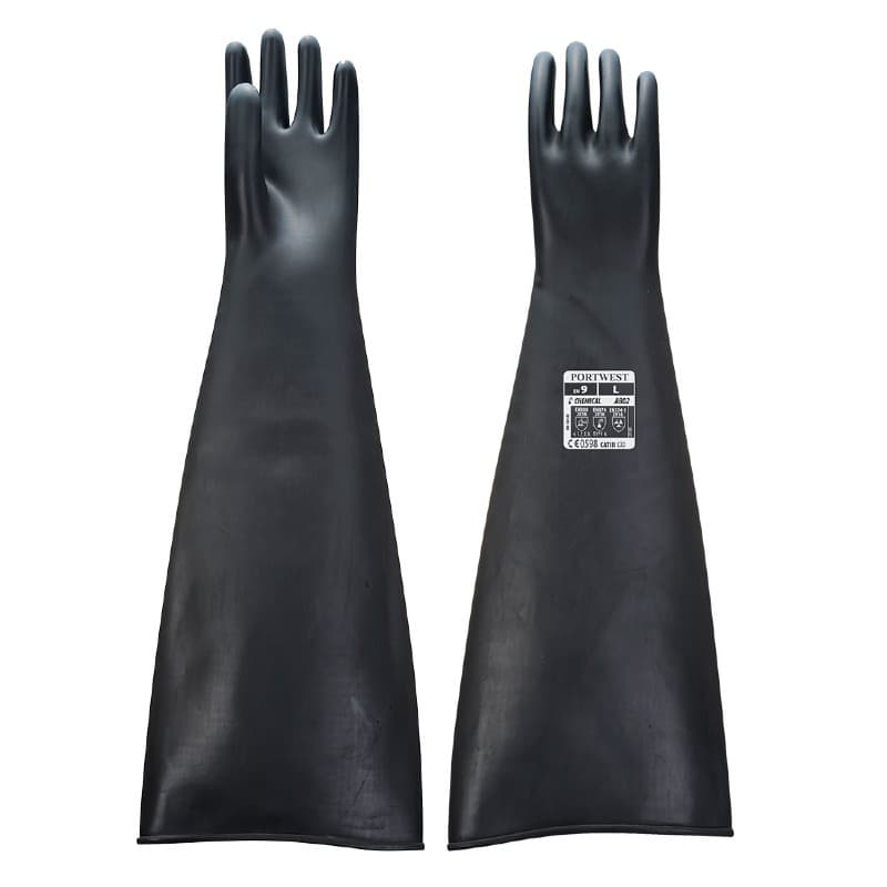 Portwest Portwest A803 Black Chemical Rubber Latex Gauntlets