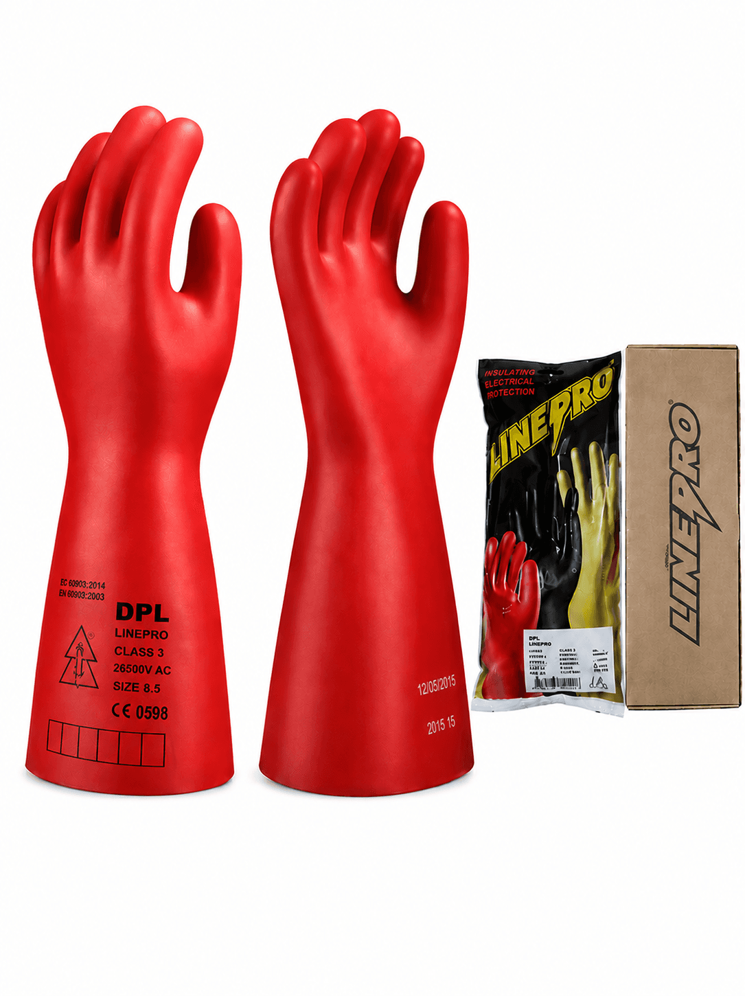 DPL DPL Linepro 26500 Volts Electrical Insulated Rubber Gloves (Class 3)