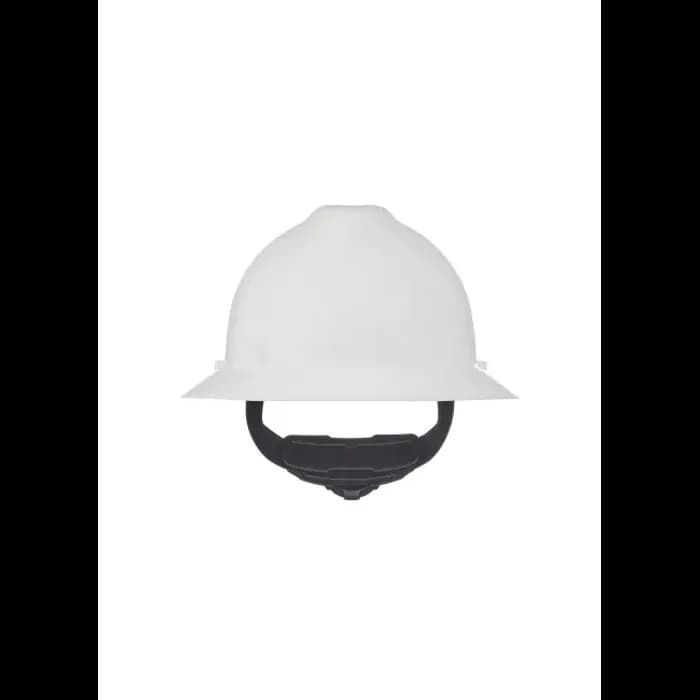 MSA Safety MSA V-Gard® Slotted Full-Brim Hard Hat, White, with Fas-Trac® III Suspension